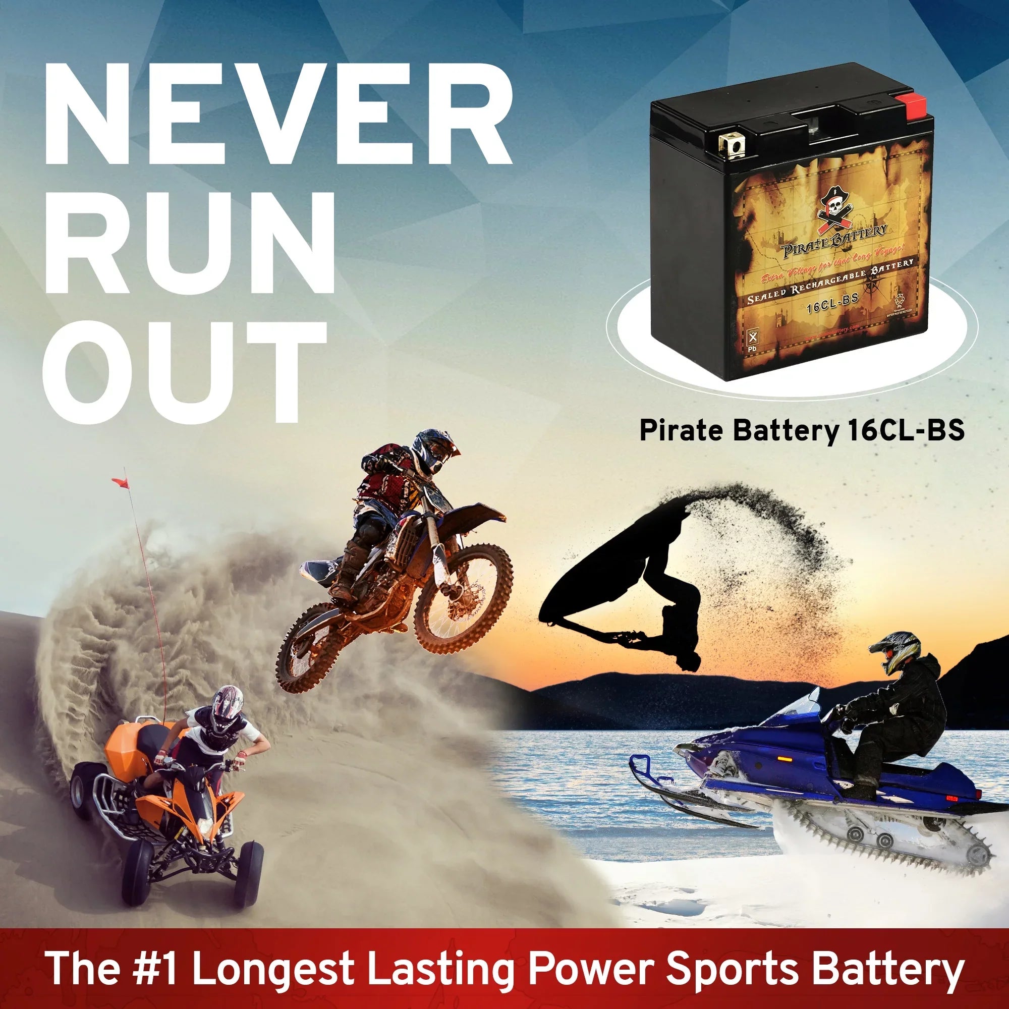 for All Battery Yb16cl-bs (94-07) Pwc (sea-doo) Models Pirate Brp Battery Year Other