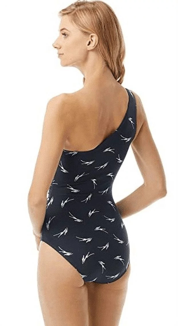 Feather Swimsuit, NAVY 14 One Michael Kors Shoulder US One-Piece