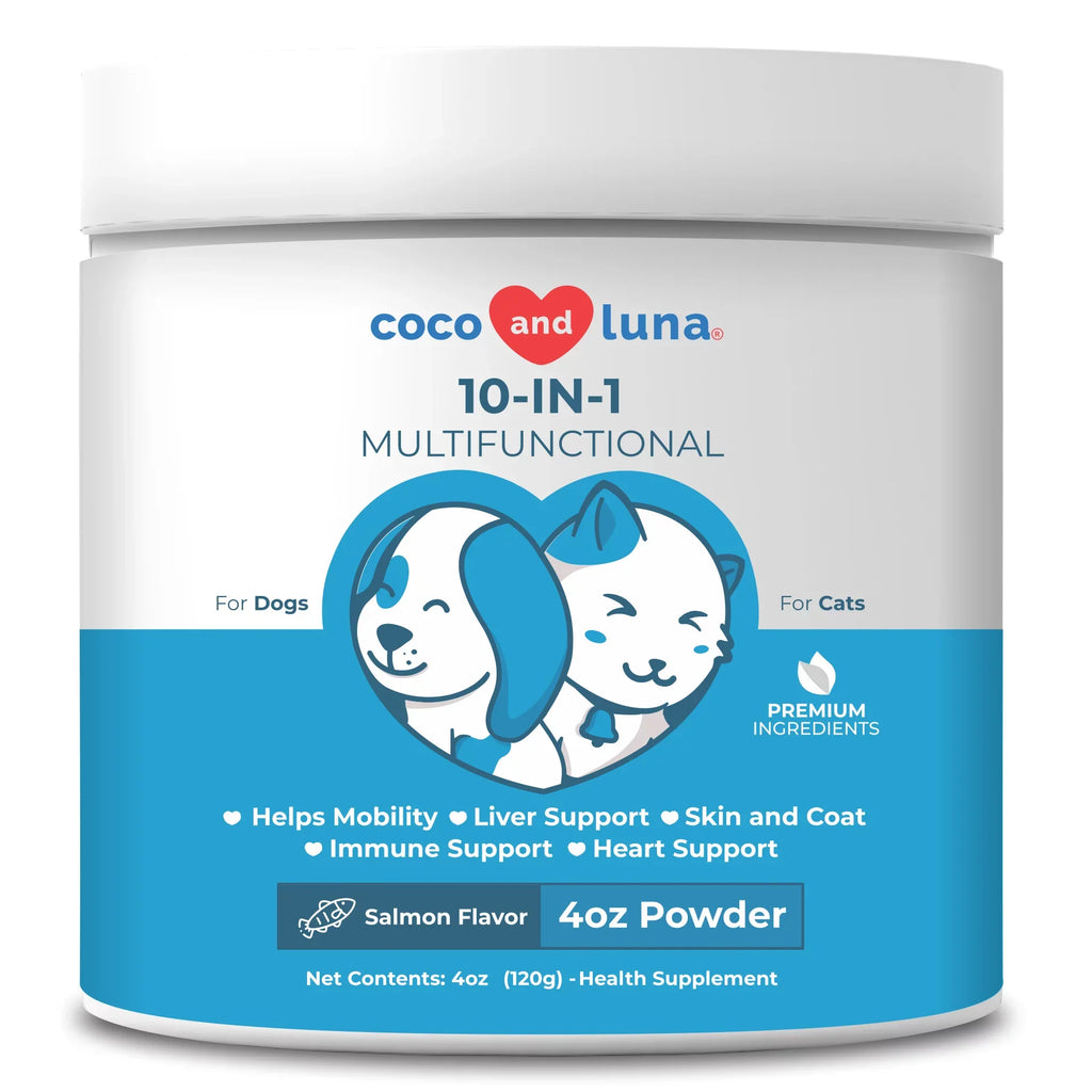 4oz Coco for Cats in (120g) Multivitamin - Powder and Luna 10 Dogs and 1