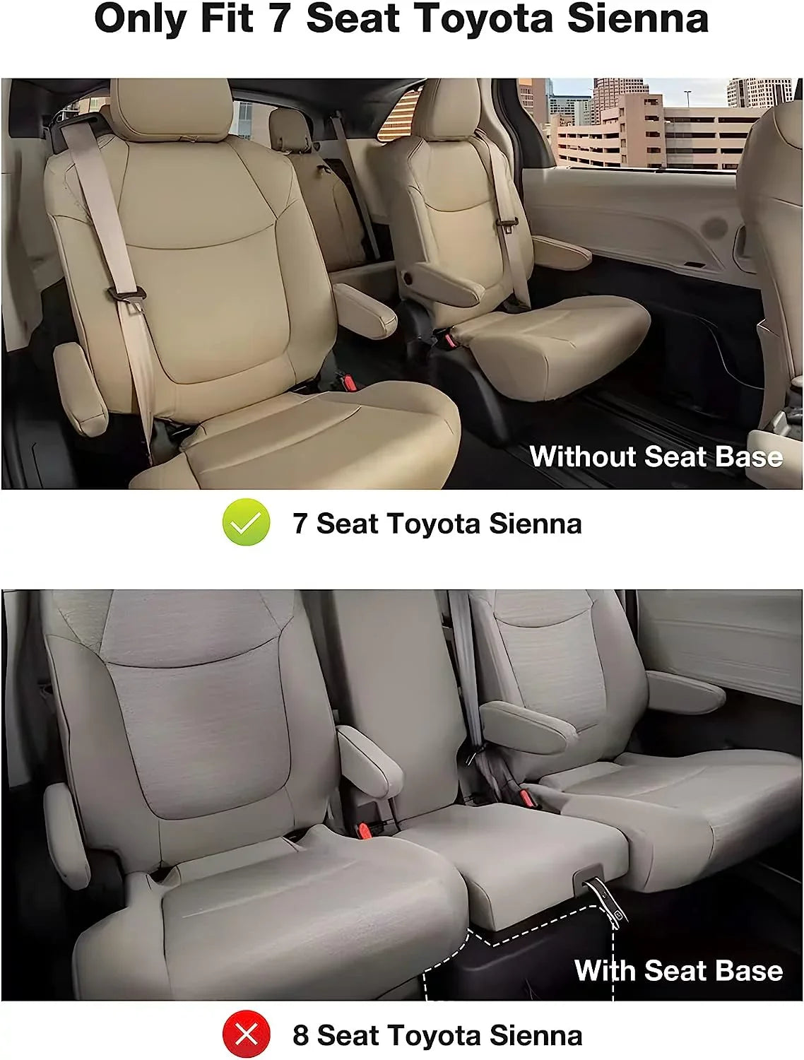 3W Mats Sienna 7 fit Toyota seat TPE Sienna weather Liner Seat Floor for 7 Car Floor 2021-2024 All