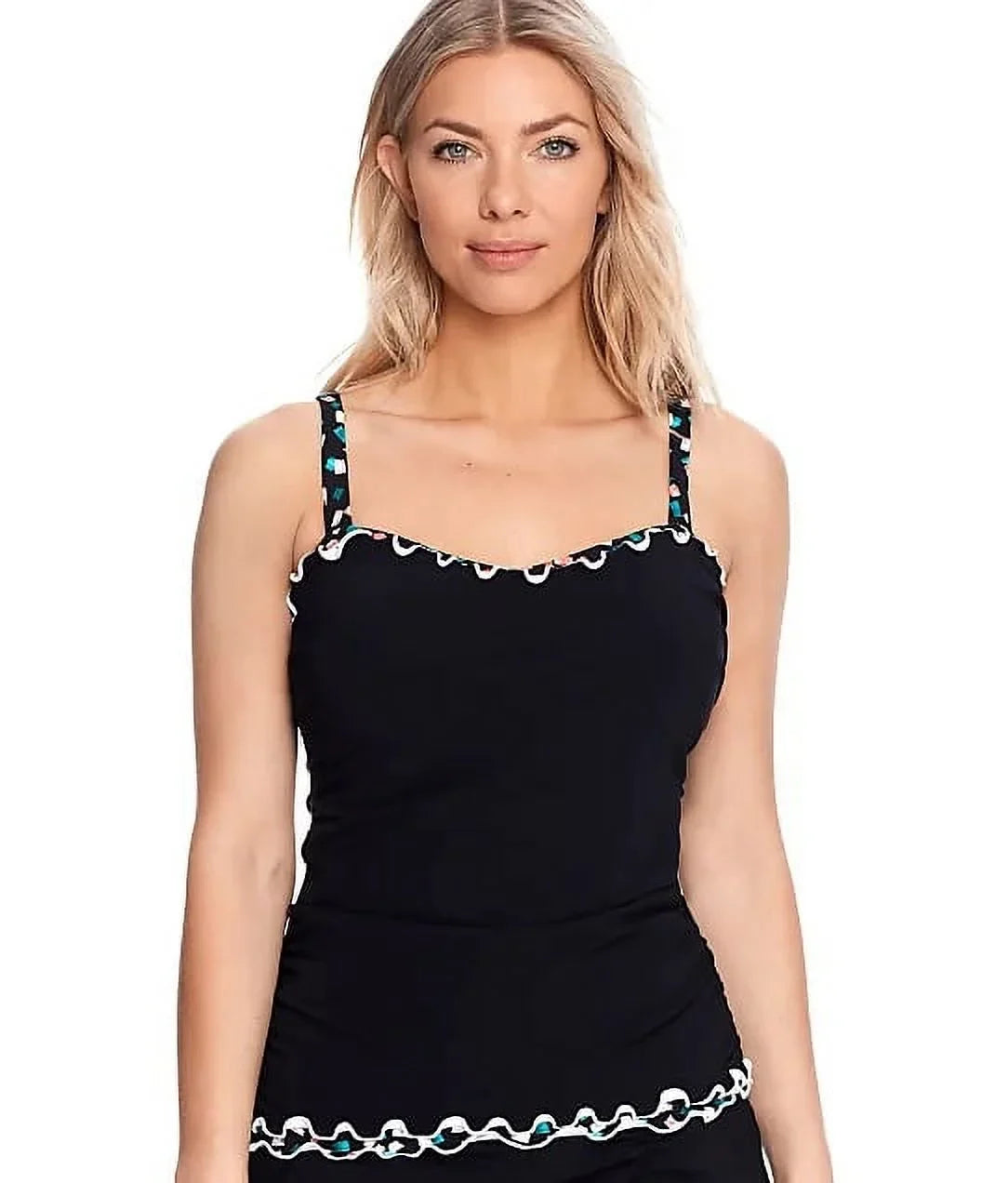 Underwire Gin Top, 34F, US UK Tankini Profile BLACK by 34E Fizz Swim Gottex