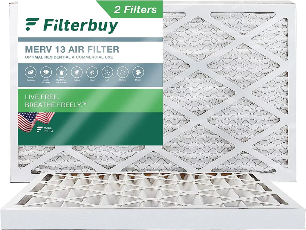 Filterbuy (2-Pack) 13 Filters HVAC AC Pleated MERV 20x30x2 Air Furnace
