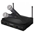 System - Dual Boytone Dynamic Wireless Fixed Church, Mics, Microphone BT-42VM Wireless Receiver, DJ, Conference, VHF Mic Frequency Channel for Transmitter Karaoke, Dual Handheld Cases Carrying 2