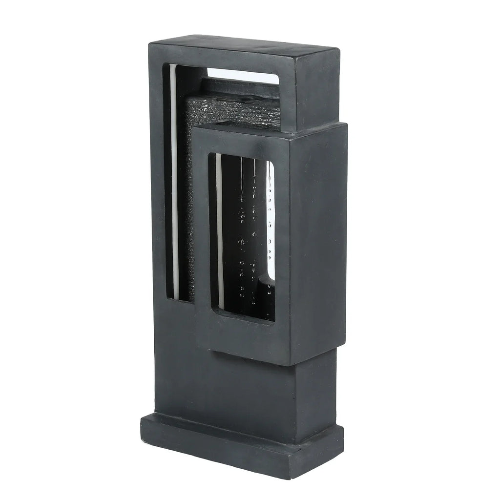 HomeStock Light Led Outdoor Gray Fountain Column With Resin Vintage Victorian Raining