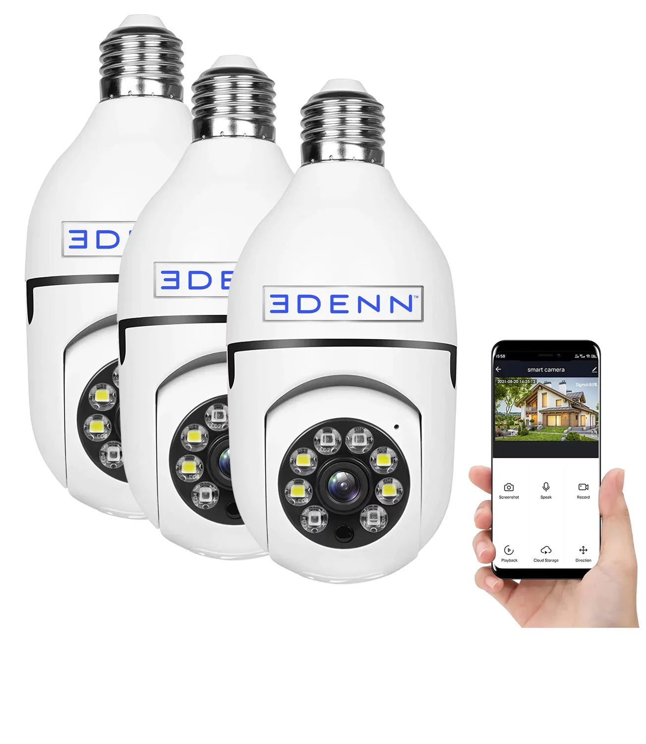 camera Edenn i-defend security bulbs pack 3