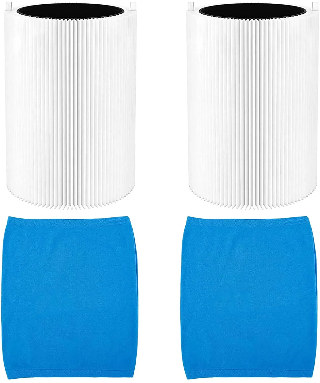 411 Blueair and Including Pre-filter Blue 2PCS Filter 411, Pure 2PCS Filter KEEPOW Air Purifier Blue Carbon Fabric Particle for Replacement