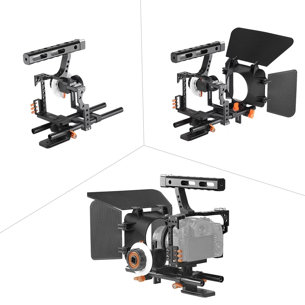 '+ + Aluminum Camera Camera Video Video Cage,Handle Alloy Alloy + Film + Aluminum Camera 15mm Alloy A7s/a7/a7r/a7rii/a7sii/a7iv Box Andoer 15mm Handle + W/matte Camera Box Kit + + Rod C500 + Handle