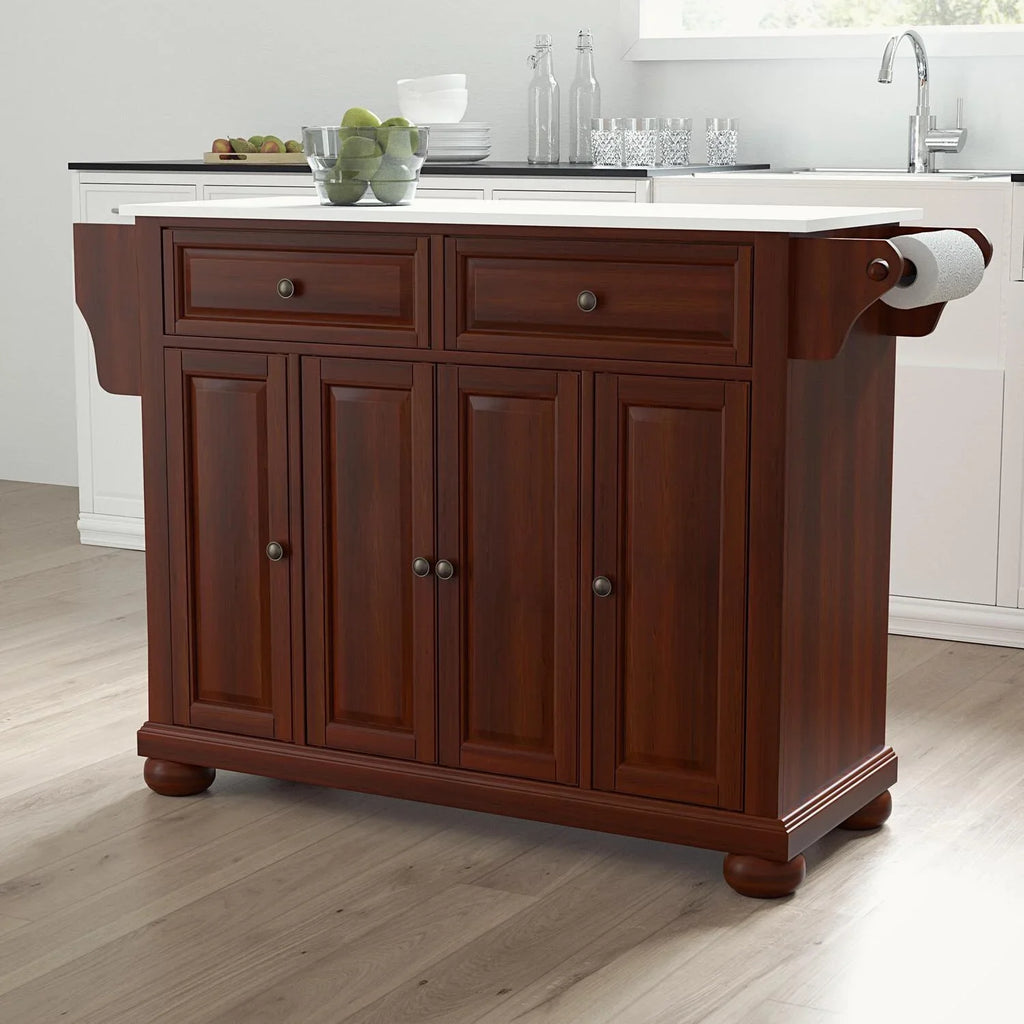 Country Kitchen Cottage Full Top Stone Size Maykoosh Black/White Island/Cart