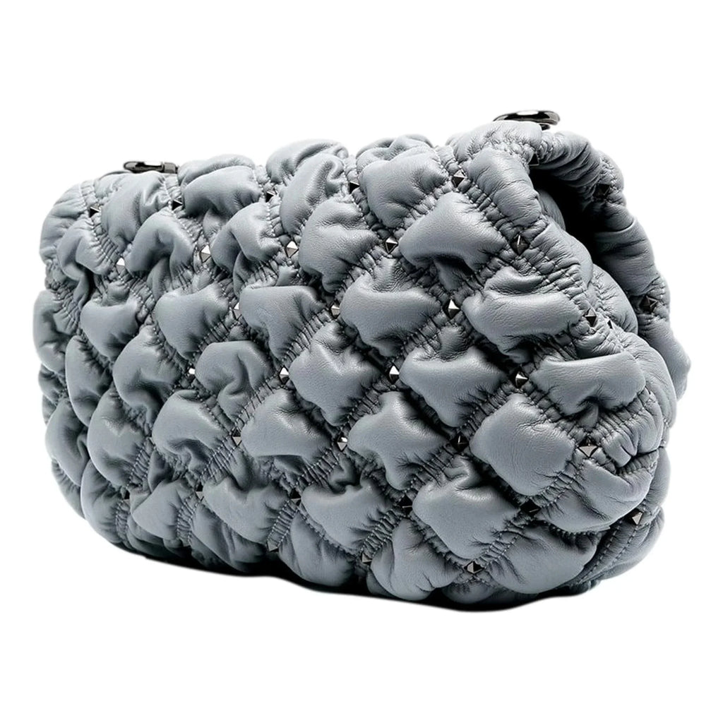 Spike Bag Gray Garavani Medium Me Leather Valentino Crossbody