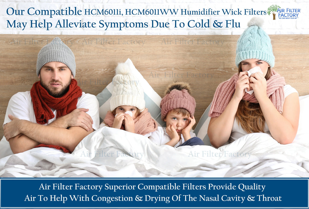 Filter HCM6011i, Wick HCM6011WW 2-Pack Honeywell Factory Filter Compatible Humidifier with Air