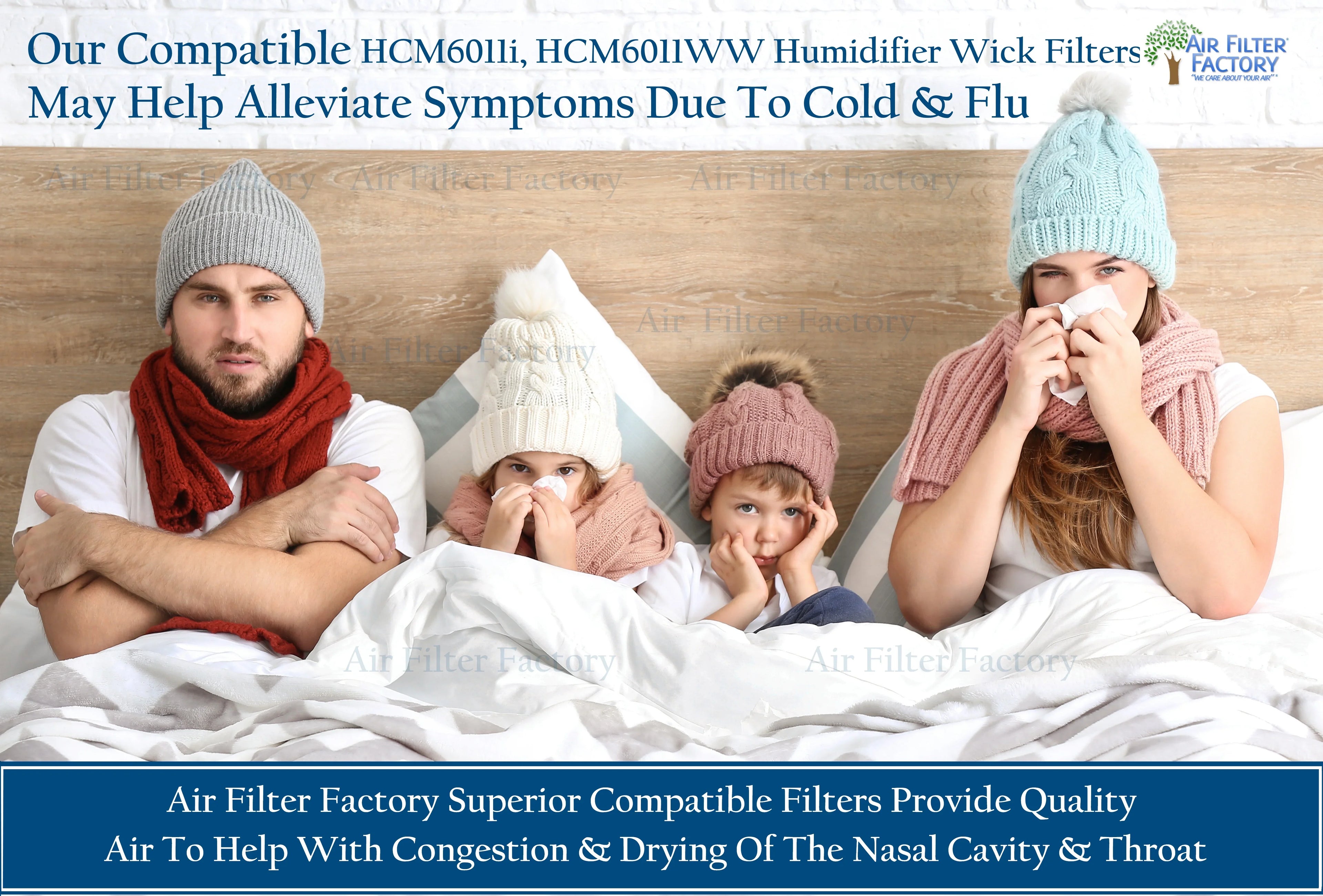 Filter HCM6011i, Wick HCM6011WW 2-Pack Honeywell Factory Filter Compatible Humidifier with Air