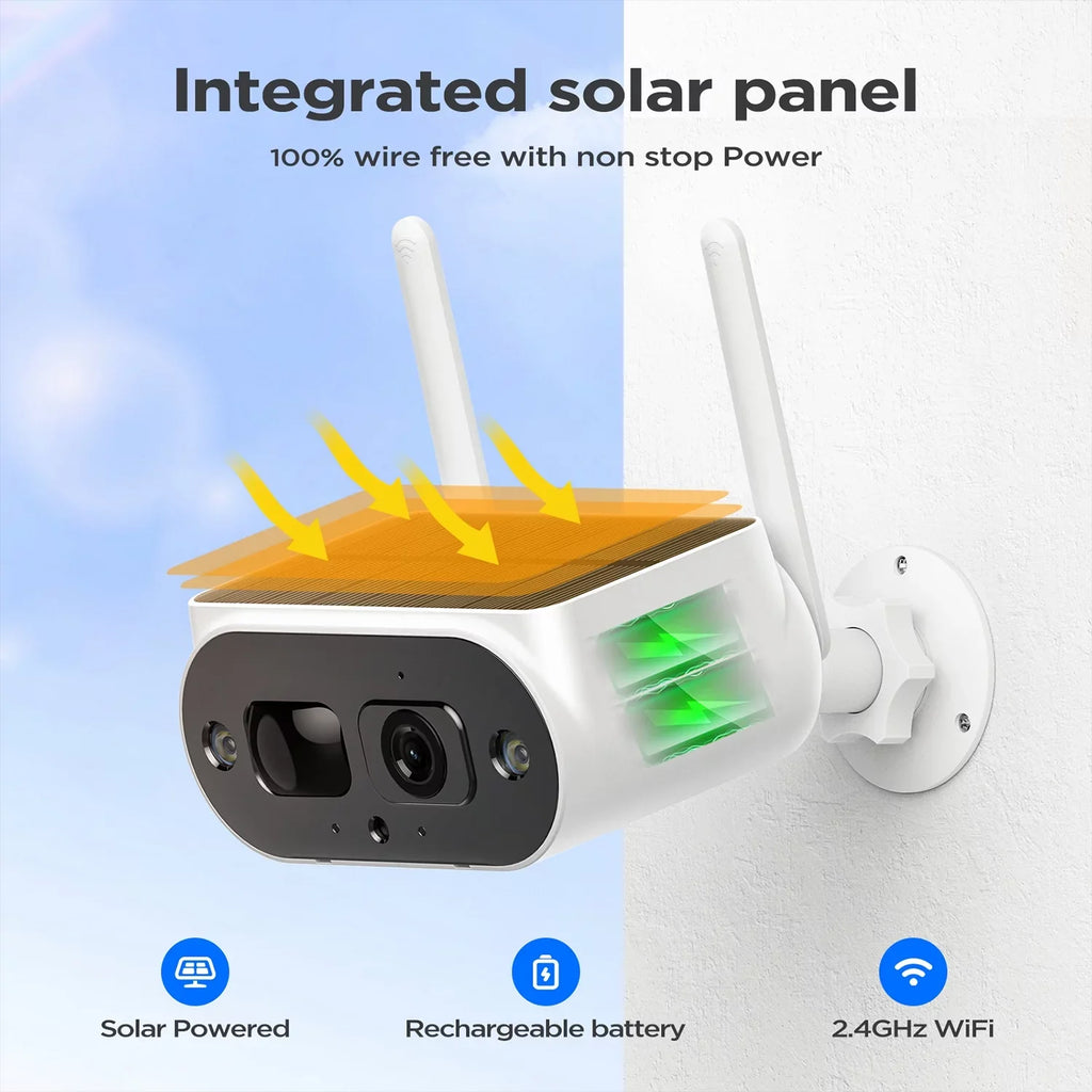 Toguard Powered Pack Wireless Camera Camera SC15 WiFi Solar Surveillance Outdoor 2K/4MP 2 Bullet Battery Security
