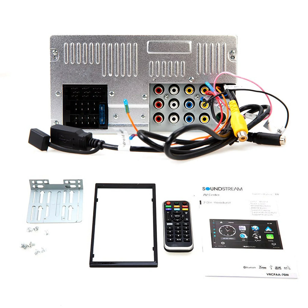 Android DIN Soundstream VRCPAA-70M Apple +Camera Silver & CarPlay 7" Double Bluetooth