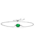 8X6MM, Solitaire Stone Oval 925 Gemstone Adjustable For to Sterling Nano Silver Bracelet May Green (0.75 inch) Gem Cttw, Fully Up 9 Women King Emerald Birthstone,