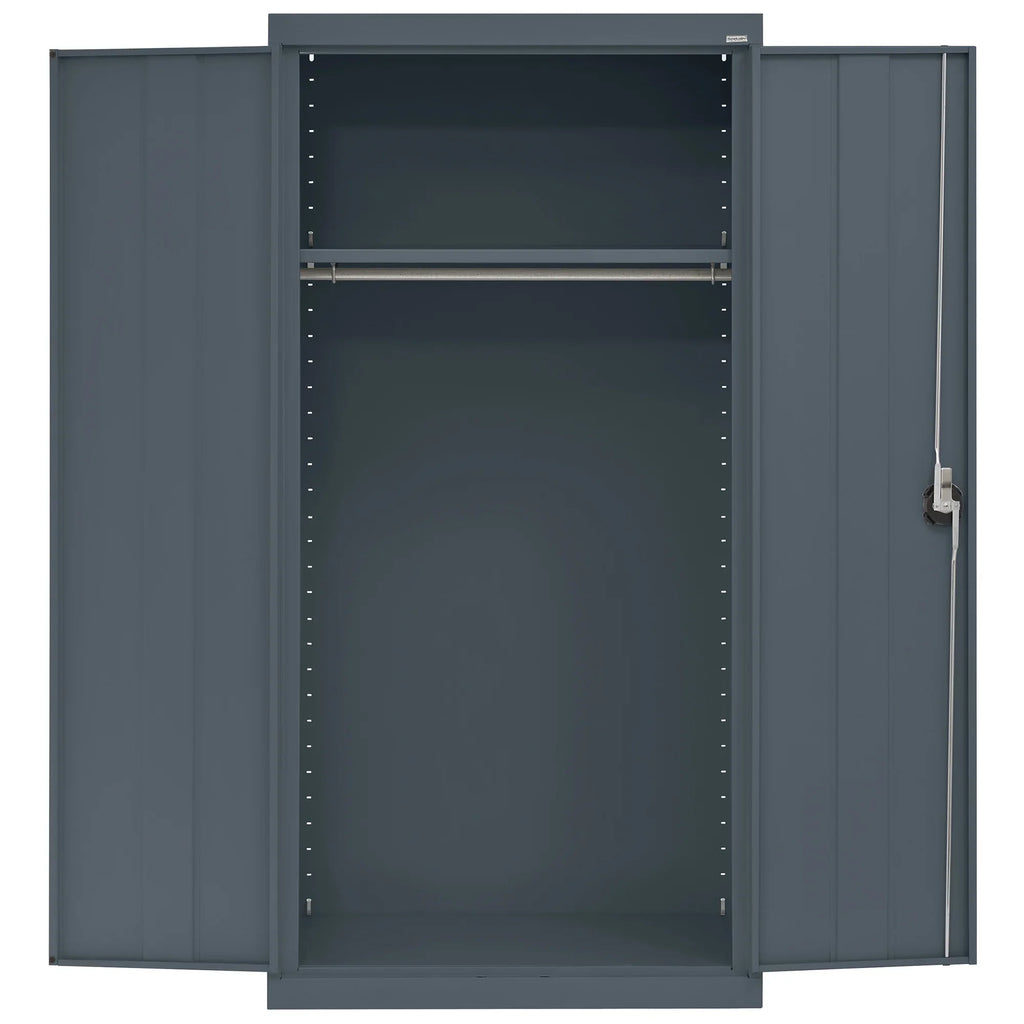 72"H, Charcoal Elite x Wardrobe x Adjustable 36"W Shelf, 24"D Cabinet Series with