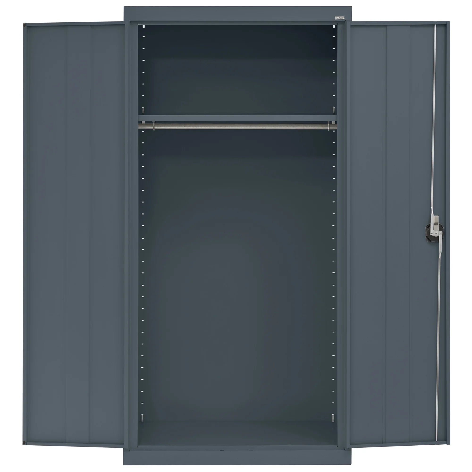 72"H, Charcoal Elite x Wardrobe x Adjustable 36"W Shelf, 24"D Cabinet Series with