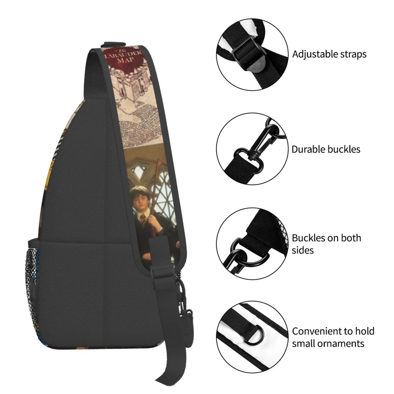 Women Harry Potter Logo Bags Diagonally Sling Daypack Men For Bag Backpack Chest Crossbody Adults Teen Travel