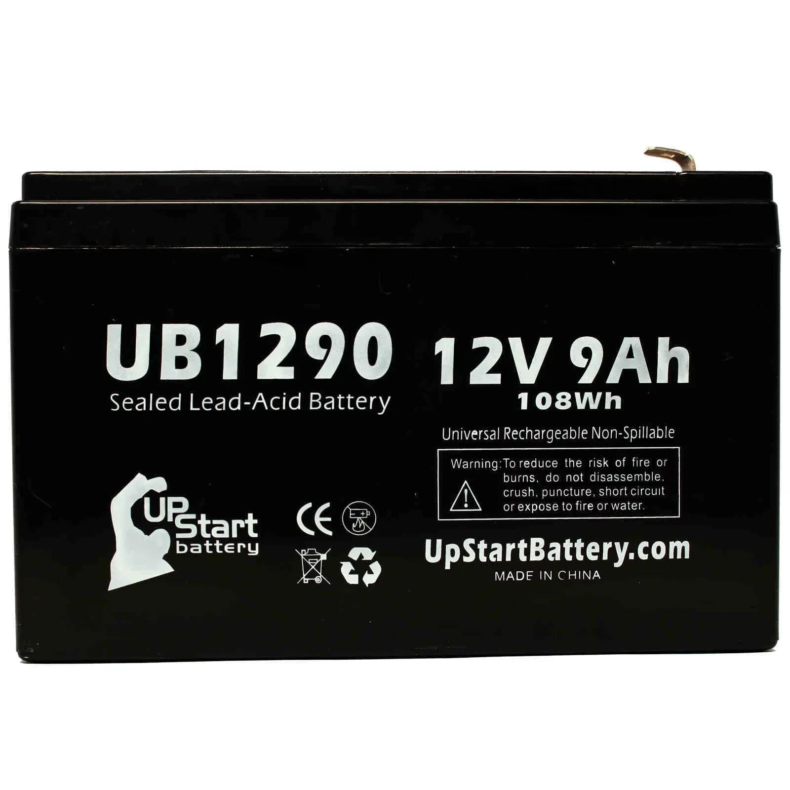 F1 UB1290 - Adapters 9Ah, Universal Includes 9000mAh, 280ES F1 Battery Terminal, (12V, AGM, 8 - Terminal SLA) Acid Battery Lead to Pack - Opti-ups Sealed Compatible Replacement F2 4x