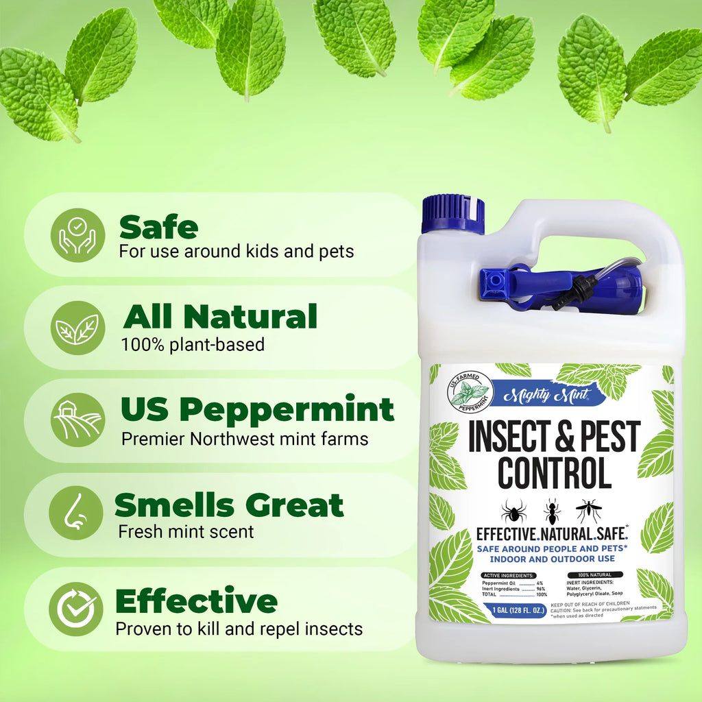 Insect for & Gallon Oil Spiders, Mighty Mint and oz) (128 Pest More Ants, Peppermint Spray Control