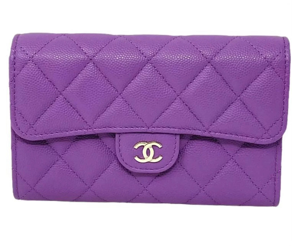 Purple Wallet NEW Bag Chanel Clutch Long Leather Quilted