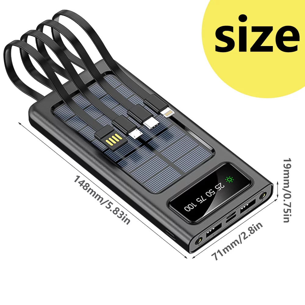 Outdoor Solar Bank, Battery Charger Power Waterproof USB Power Charger Power Solar MDHAND 4000000mAh Bank Solar Portable Bank