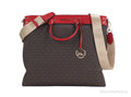 Zip Tote Handbag Kors Signature Michael Large Travel Pvc Top South Flame North
