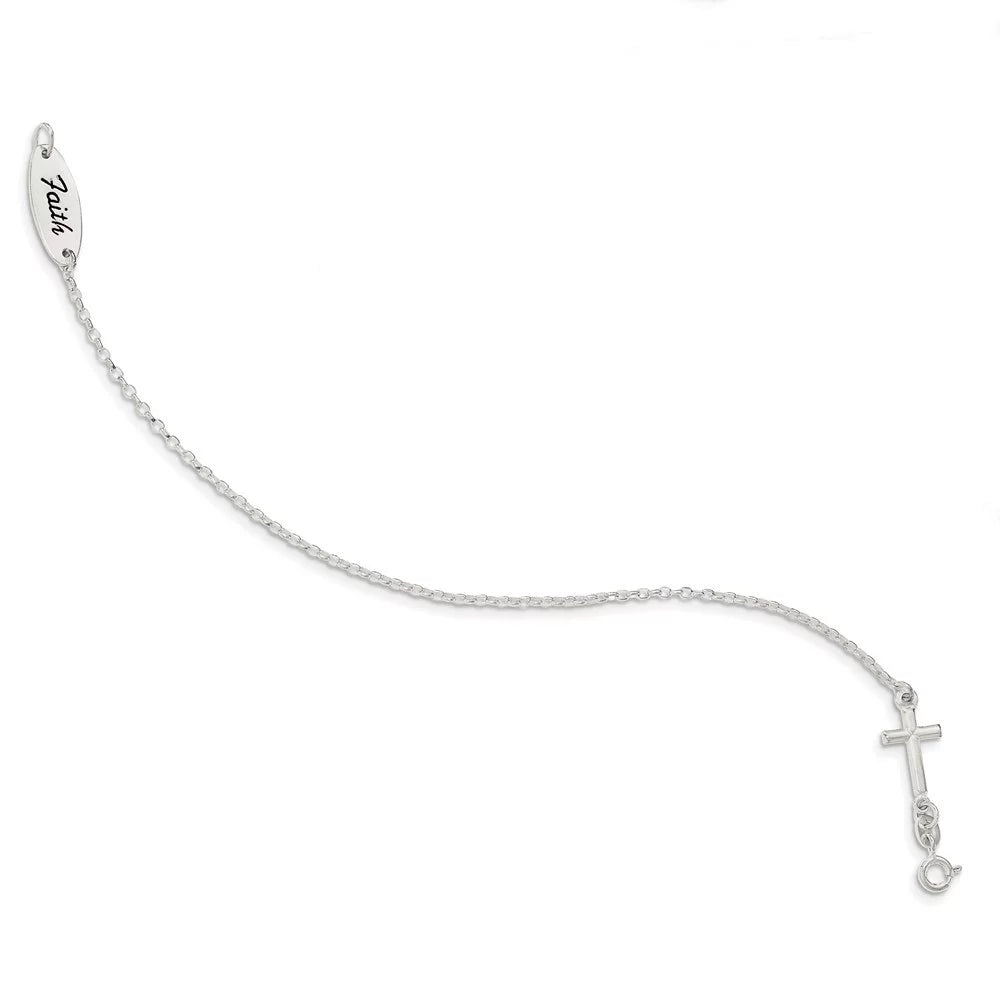 and FAITH Silver 7.5inch Auriga Cross Bracelet Women Enamel for 925 Sterling