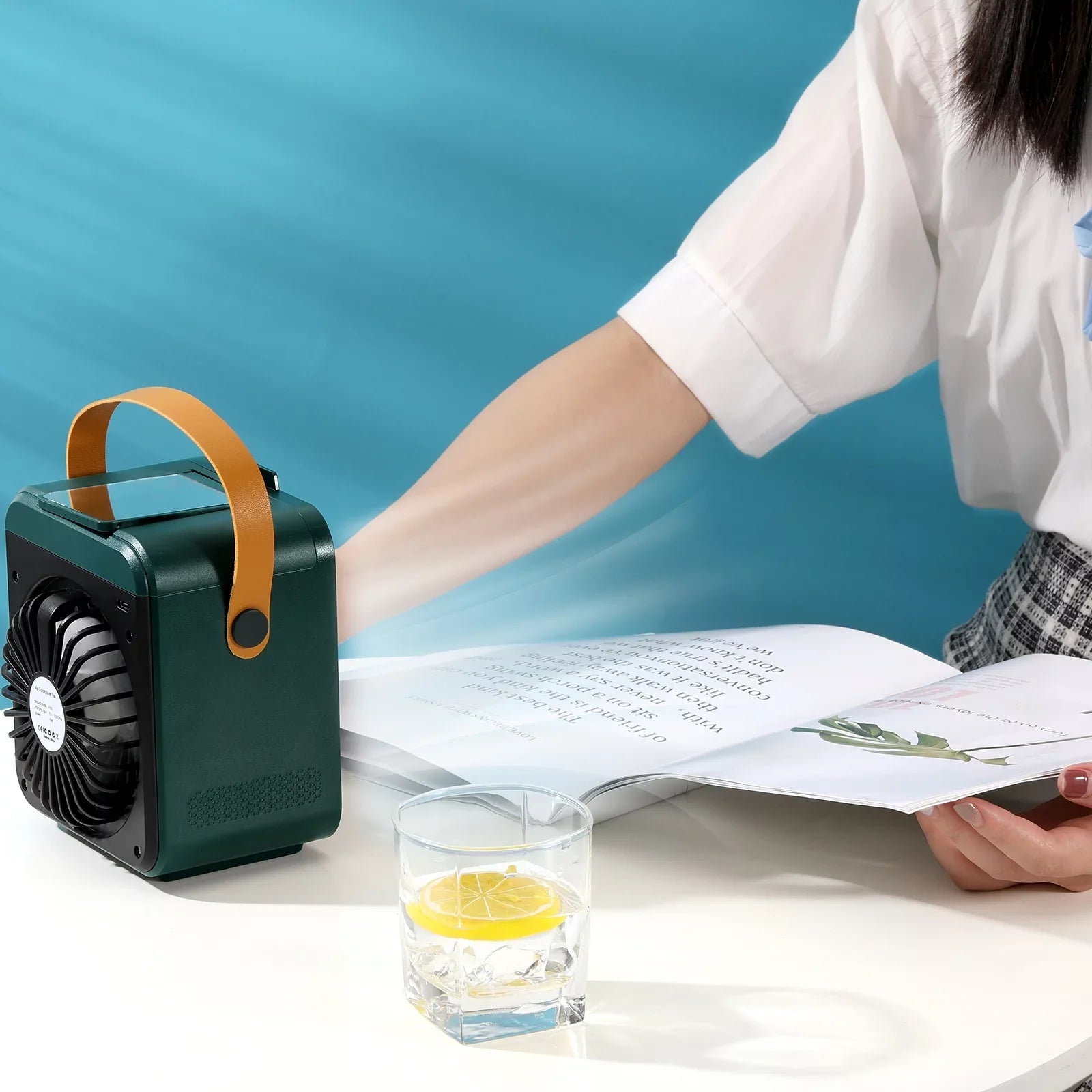 with Office,Bedroom,Car 1 Home Speeds Personal in mirror Fan Humidifier Adjustable Phone and 4 Cooling Portable and Cooler with 3 for Fan, Desktop Comvin holder Fan vanity Air USB Desk Fan,Quiet Air