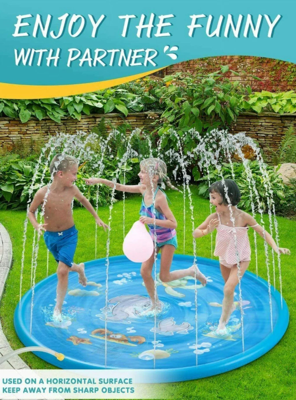 Water Kids Summer Pad Play Game Splash Sprinkler Inflatable 68" Outdoor Mat