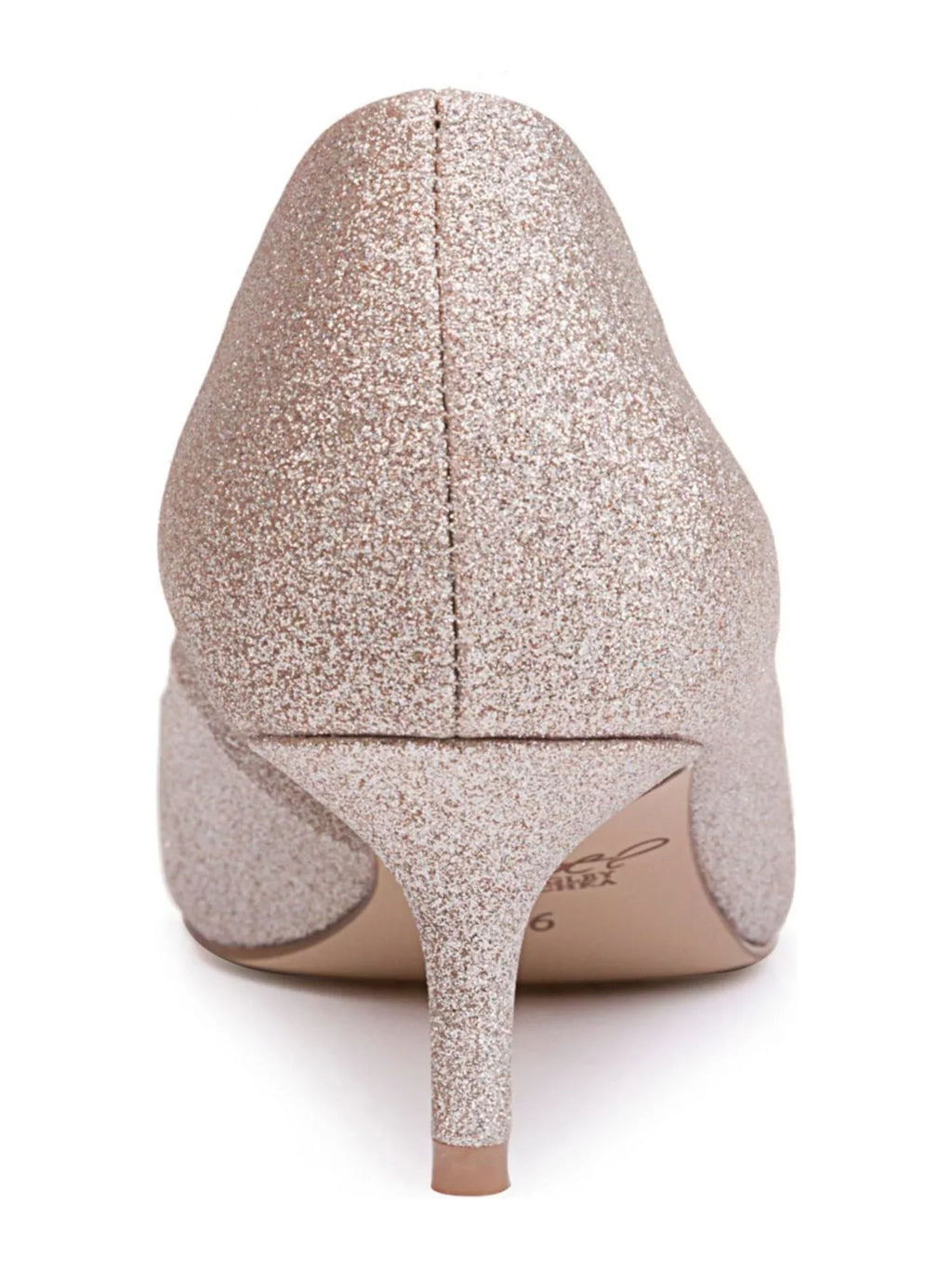 Silver Womens Metallic Cushioned Pointed Heel On Slip JEWEL Royalty Shoes 8 MISCHKA BADGLEY Toe Dress Pumps Kitten