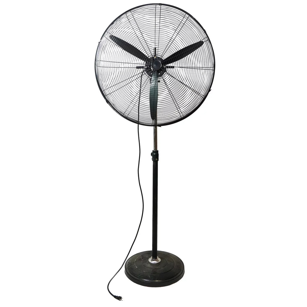 3-Speed Height Pedestal 30" Jet Adjustable Black Industrial Oscillating Fan