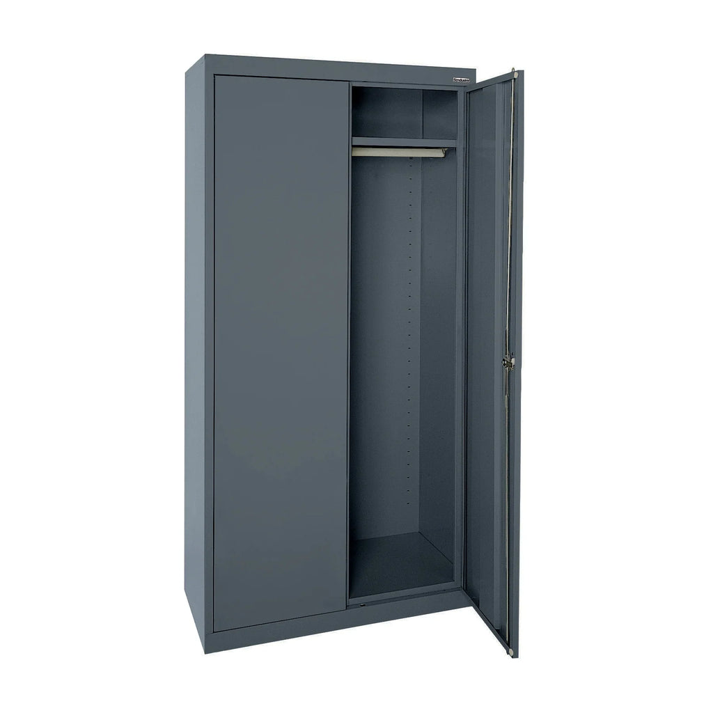 72"H, Charcoal Elite x Wardrobe x Adjustable 36"W Shelf, 24"D Cabinet Series with