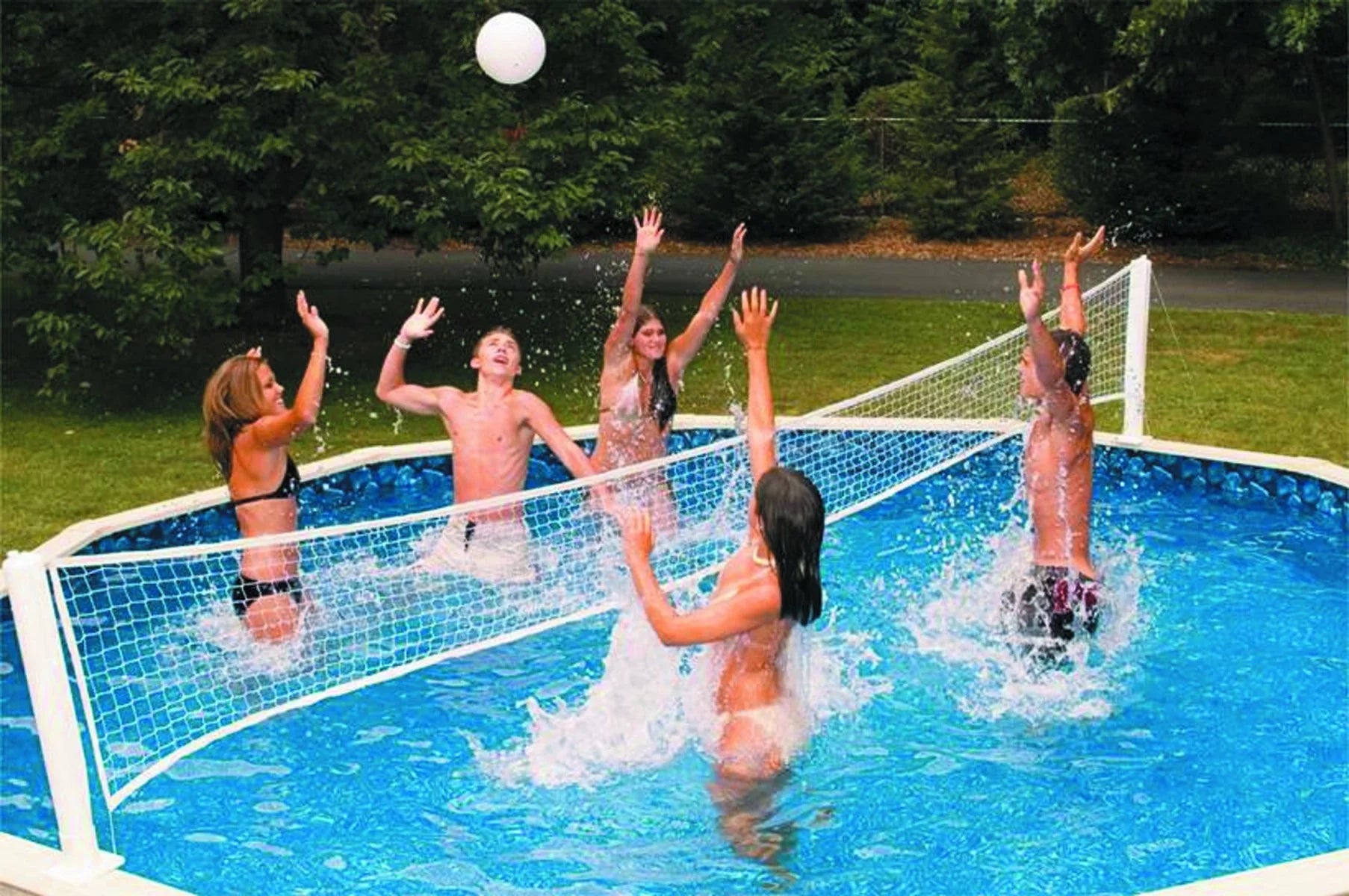 Volleyball - White Combination Basketball Pool Blue Game Above Ft. Swimline and 30 and Ground