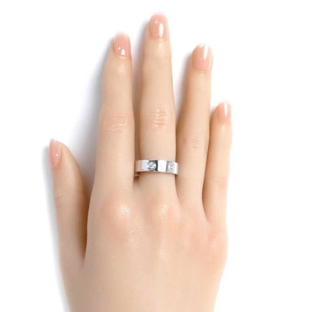 K18WG Love (Good) 1P Size Pre-Owned Gold Cartier Women's Edition Ring CARTIER 2006 55 14.5 9.8g White Diamond Limited