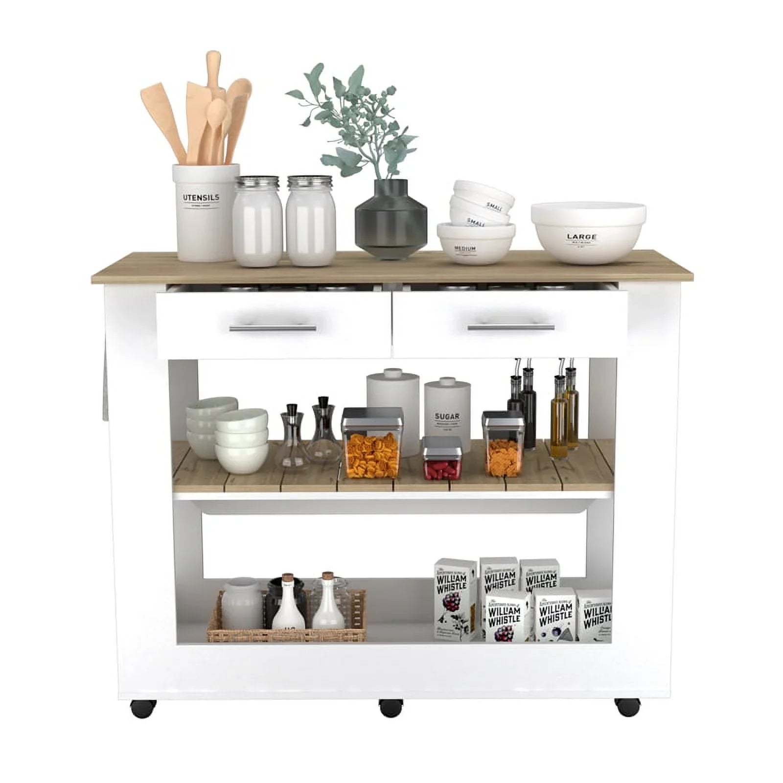 with Utility Kitchen Home 2-Piece Wood Sink Set Island and Square