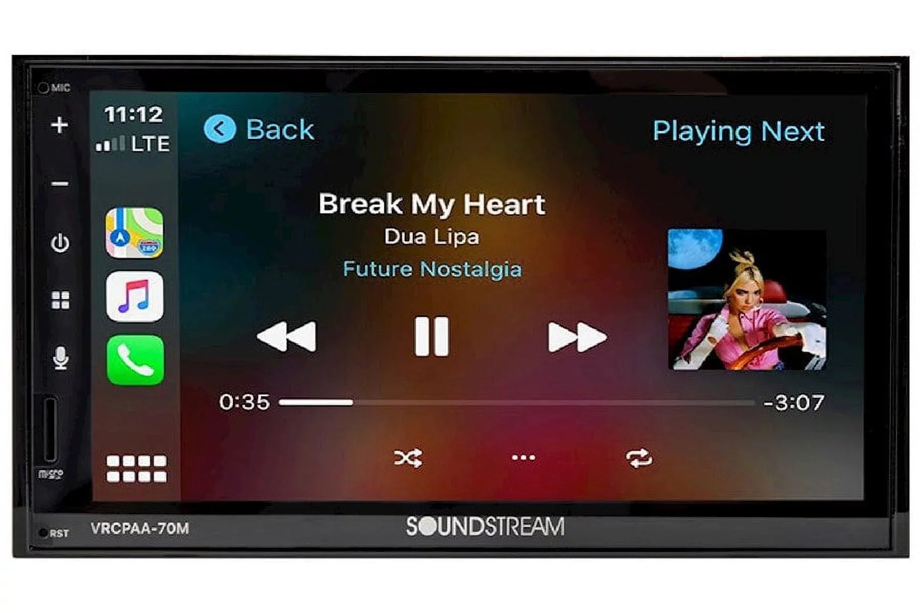 Android DIN Soundstream VRCPAA-70M Apple +Camera Silver & CarPlay 7" Double Bluetooth