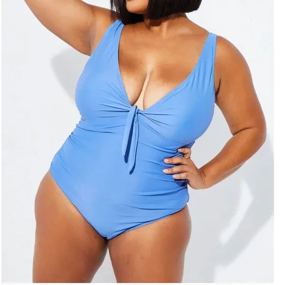 Sweetheart Tie Miller BLUE One Nicole YONDER Center Piece US Small Swimsuit,