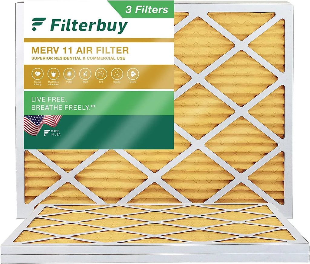 16.38x21.5x1 HVAC 11 Filters (3-Pack) Furnace Filterbuy Pleated Air AC MERV