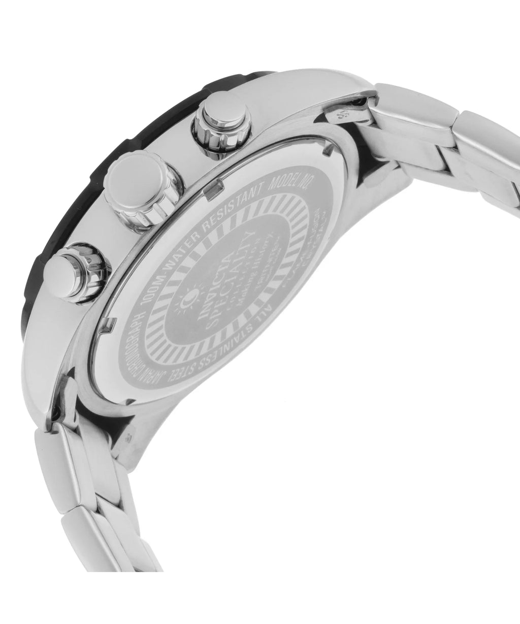 Black Watch 21471 Bezel Stainless Dial Specialty Chrono Steel Men's Silver-Tone