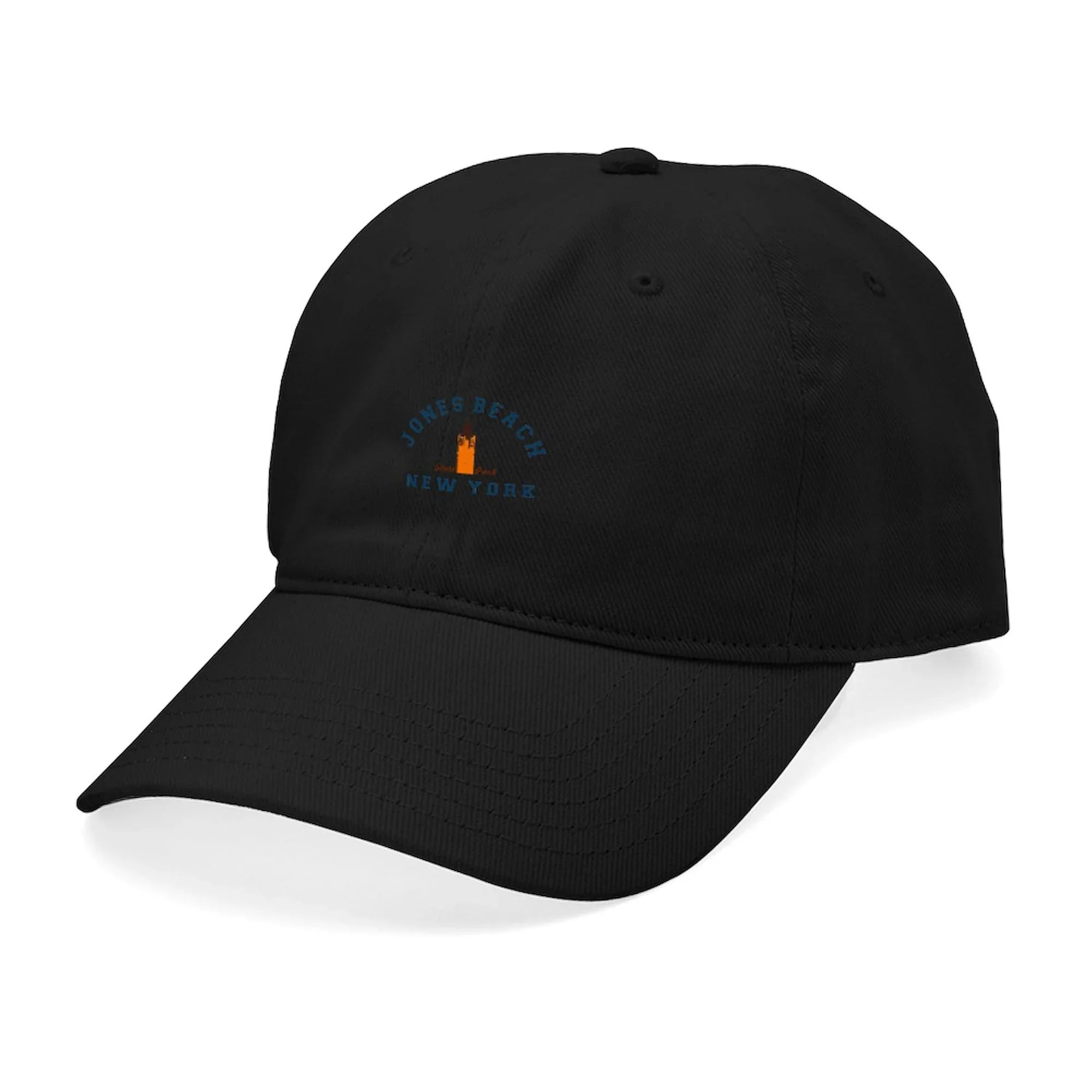 Canvas Beach Adjustable Cotton Cap Hat Jones Baseball Hat Baseball - Black Printed Black - CafePress