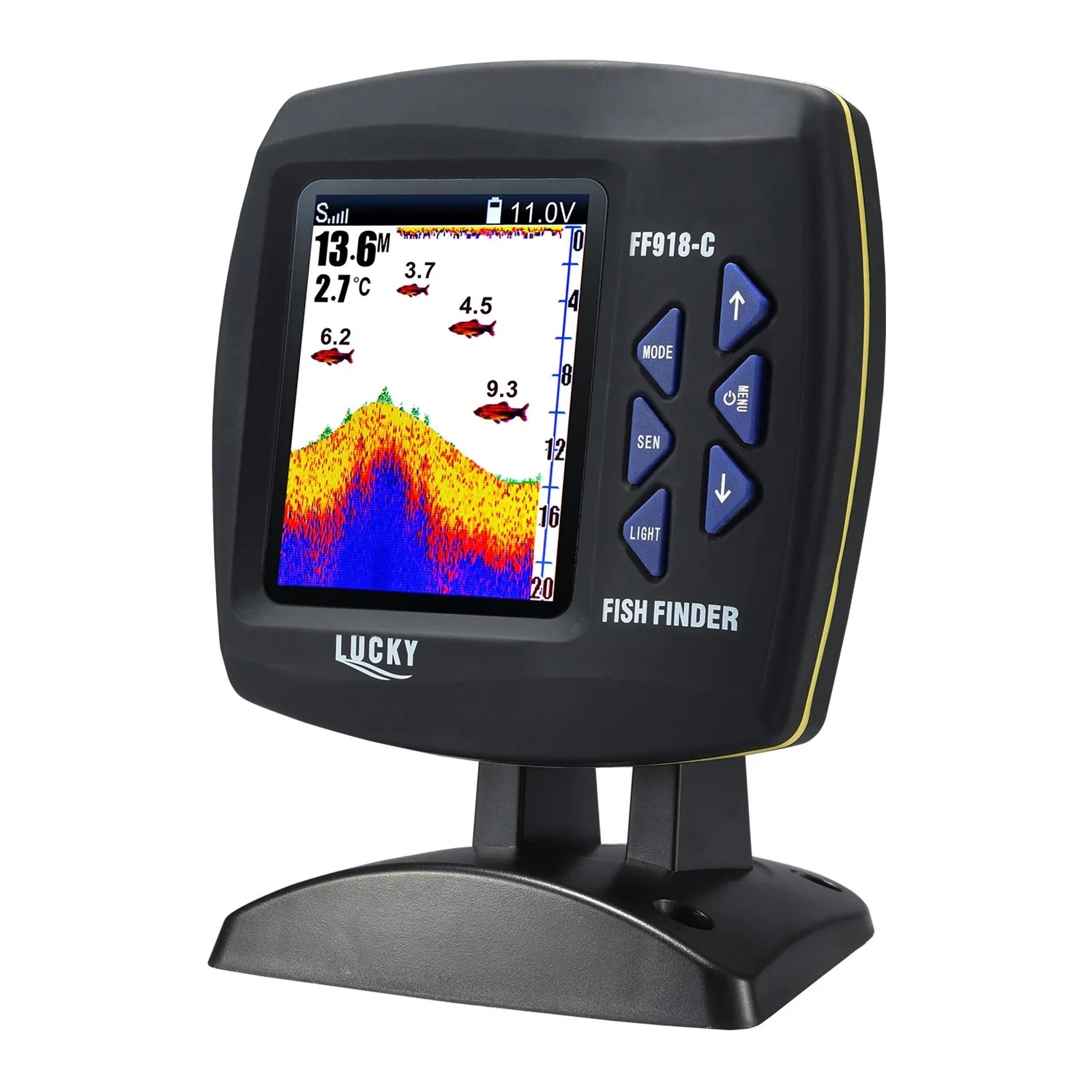 Finder Fishfinder Underwater Tomshoo Fishfinder Fish Transducer Locator Boat 45 LCD Monitor Underwater Wired Fish Fish Sensor Finder Detector Waterproof Degrees Fishing Portable Fish