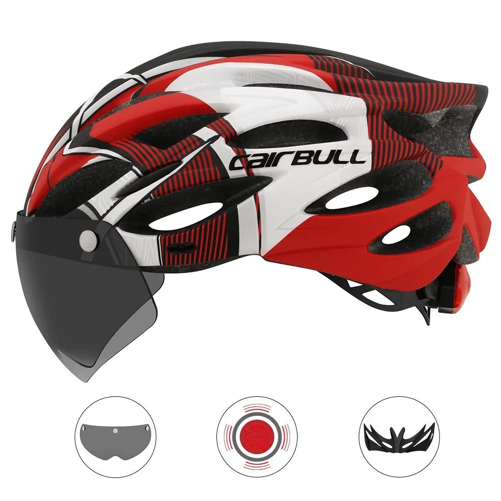 Equipment Riding Riding 6588 Helmet Road Helmet And Riding Taillight With Mountain bike Brim Lens Helmet