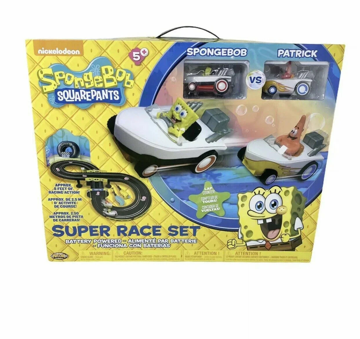 TRACK RACE SUPER RACERS BOAT AND RACE SQUAREPANTS SET SPONGEBOB