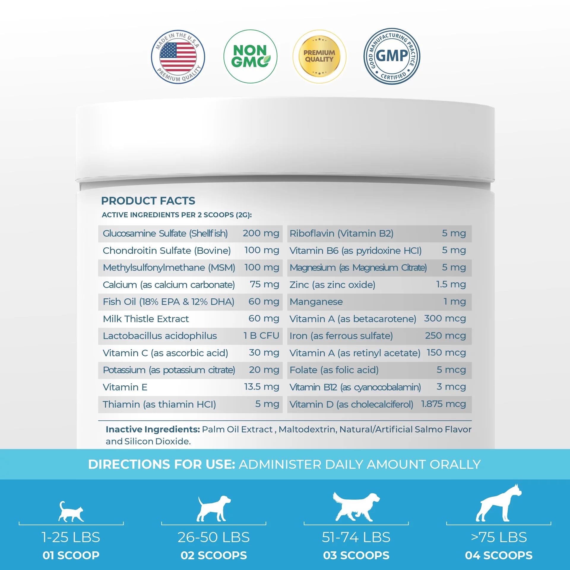 4oz Coco for Cats in (120g) Multivitamin - Powder and Luna 10 Dogs and 1