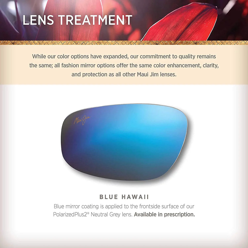 58 Rectangular Men's Sunglasses Arch Jim Pokowai Blue Maui Hawaii B439-11M
