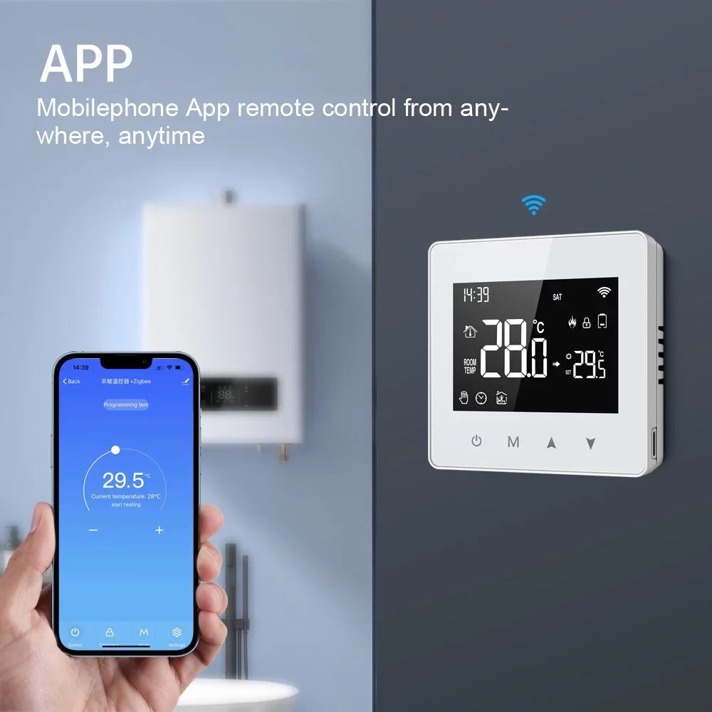 Gas Use for Pinnaco Boiler, Temperature Size Home Compact Controller & Intelligent Adjustable Thermostat for Constant Water LCD Display,