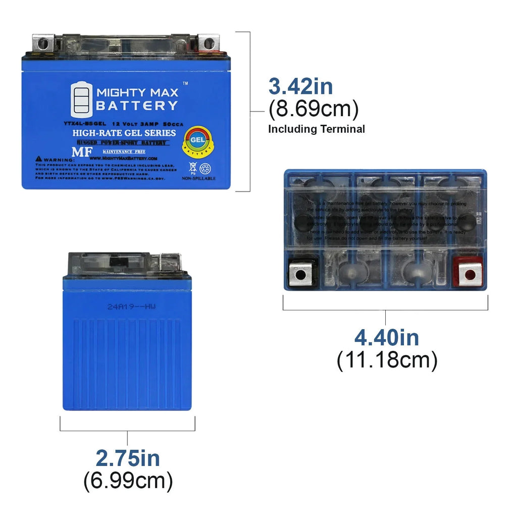 for GEL YTX4L-BS Battery GSI Sea-Doo 1997 Replacement
