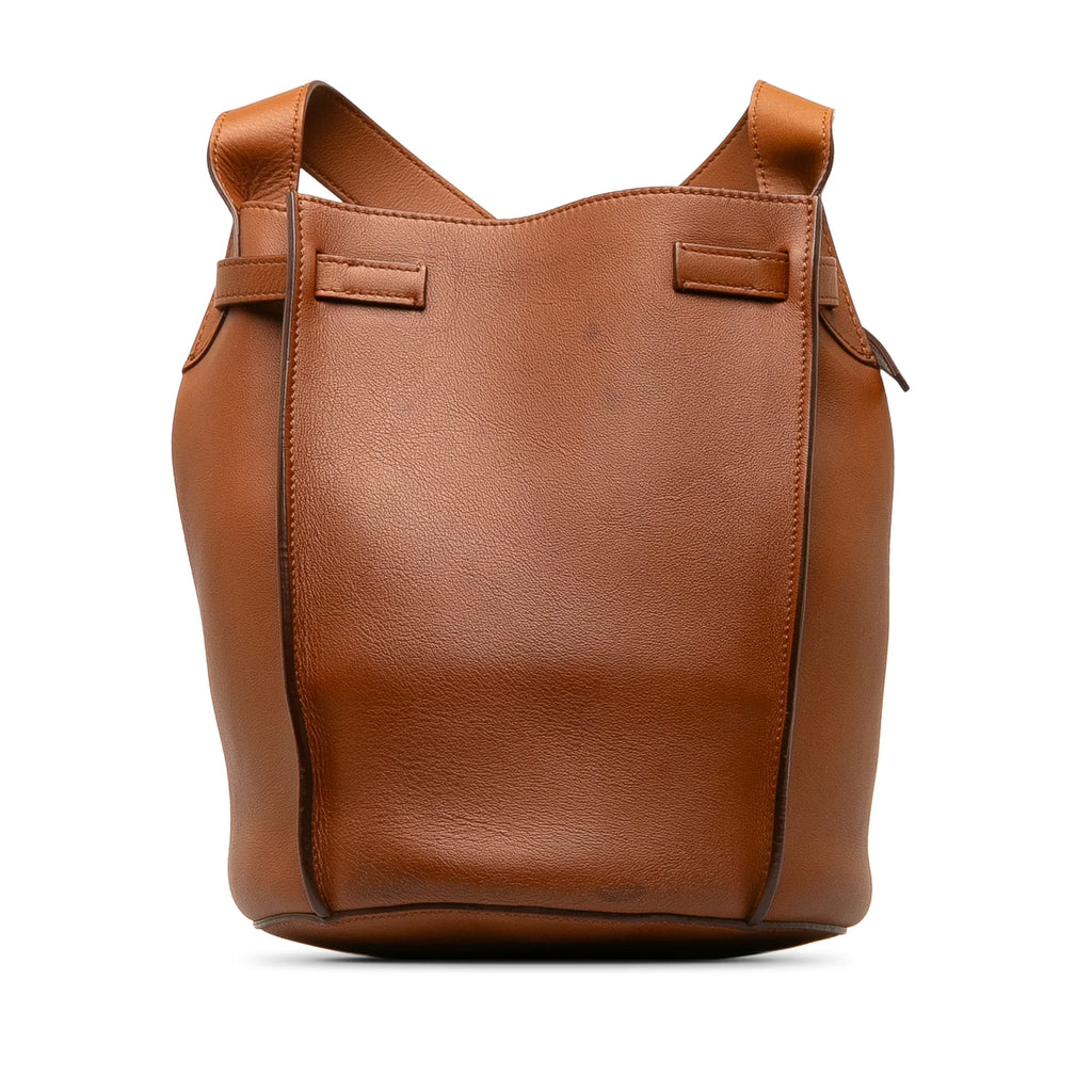 (Good) Bag DrawstringBag Unisex Bag Celine Calf Bucket Bucket Pre-Owned Big Brown Leather Authenticated