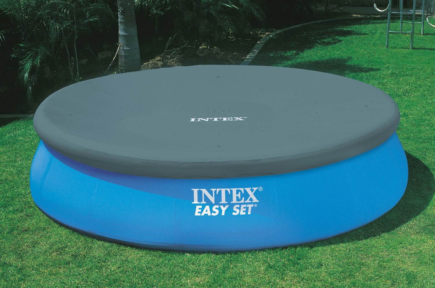 Round Metal Pump Inflatable & with Ladder, Cover 18ft Intex Ground 48in x Pool Frame Above