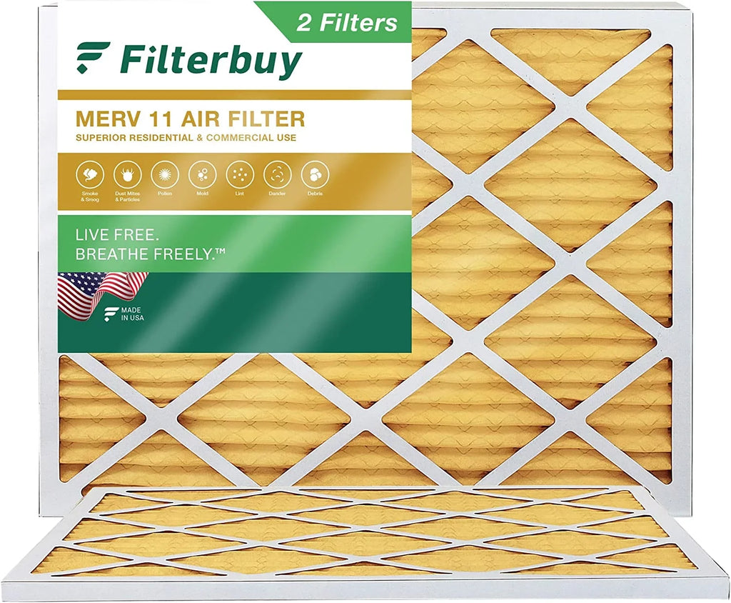 10x14x1 Pleated Air HVAC Filters AC (2-Pack) Furnace MERV Filterbuy 11
